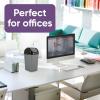 imageSuperio Mini Plastic Trash Can with Swing Top Lid 125 Gallon Compact Small Waste Bin Portable Garbage Can for Countertop Desktop Make up Vanity Bathroom Car Under Sink Dorm 5 Qt GreyBlack1