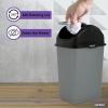 imageSuperio Mini Plastic Trash Can with Swing Top Lid 125 Gallon Compact Small Waste Bin Portable Garbage Can for Countertop Desktop Make up Vanity Bathroom Car Under Sink Dorm 5 Qt GreyBlack1