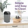 imageSuperio Mini Plastic Trash Can with Swing Top Lid 125 Gallon Compact Small Waste Bin Portable Garbage Can for Countertop Desktop Make up Vanity Bathroom Car Under Sink Dorm 5 Qt GreyBlack1
