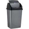 imageSuperio Mini Plastic Trash Can with Swing Top Lid 125 Gallon Compact Small Waste Bin Portable Garbage Can for Countertop Desktop Make up Vanity Bathroom Car Under Sink Dorm 5 Qt GreyBlack1