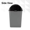 imageSuperio Mini Plastic Trash Can with Swing Top Lid 125 Gallon Compact Small Waste Bin Portable Garbage Can for Countertop Desktop Make up Vanity Bathroom Car Under Sink Dorm 5 Qt GreyBlack1