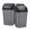 imageSuperio Mini Plastic Trash Can with Swing Top Lid 125 Gallon Compact Small Waste Bin Portable Garbage Can for Countertop Desktop Make up Vanity Bathroom Car Under Sink Dorm 5 Qt GreyBlack2