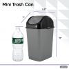 imageSuperio Mini Plastic Trash Can with Swing Top Lid 125 Gallon Compact Small Waste Bin Portable Garbage Can for Countertop Desktop Make up Vanity Bathroom Car Under Sink Dorm 5 Qt GreyBlack2