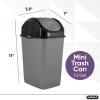 imageSuperio Mini Plastic Trash Can with Swing Top Lid 125 Gallon Compact Small Waste Bin Portable Garbage Can for Countertop Desktop Make up Vanity Bathroom Car Under Sink Dorm 5 Qt GreyBlack1