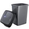 imageSuperio Mini Plastic Trash Can with Swing Top Lid 125 Gallon Compact Small Waste Bin Portable Garbage Can for Countertop Desktop Make up Vanity Bathroom Car Under Sink Dorm 5 Qt GreyBlack1