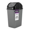 imageSuperio Mini Plastic Trash Can with Swing Top Lid 125 Gallon Compact Small Waste Bin Portable Garbage Can for Countertop Desktop Make up Vanity Bathroom Car Under Sink Dorm 5 Qt GreyBlack1