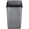 imageSuperio Mini Plastic Trash Can with Swing Top Lid 125 Gallon Compact Small Waste Bin Portable Garbage Can for Countertop Desktop Make up Vanity Bathroom Car Under Sink Dorm 5 Qt GreyBlack1