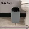 imageSuperio Mini Plastic Trash Can with Swing Top Lid 125 Gallon Compact Small Waste Bin Portable Garbage Can for Countertop Desktop Make up Vanity Bathroom Car Under Sink Dorm 5 Qt GreyBlack1