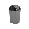 imageSuperio Mini Plastic Trash Can with Swing Top Lid 125 Gallon Compact Small Waste Bin Portable Garbage Can for Countertop Desktop Make up Vanity Bathroom Car Under Sink Dorm 5 Qt GreyBlack1