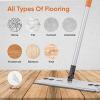 imageSuperio Miracle Mop Set Microfiber Flat Mop Wet and Dust Mop Best Mop for Vinyl Plank Hardwood Laminate Tile Flooring Wall with Aluminum Telescopic Handle and Velcro Microfiber Mop Pad Grey3 Dusting Pads