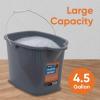 imageSuperio Plastic Bucket with Grip Handle 16 Liter Large Spout Cleaning Pail Grey Heavy Duty Bucket Home Floor Mopping Bath Car Wash Bowls for Camping FishingGray