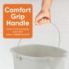imageSuperio Plastic Bucket with Grip Handle 16 Liter Large Spout Cleaning Pail Grey Heavy Duty Bucket Home Floor Mopping Bath Car Wash Bowls for Camping FishingSoft Grey