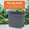 imageSuperio Plastic Bucket with Grip Handle 16 Liter Large Spout Cleaning Pail Grey Heavy Duty Bucket Home Floor Mopping Bath Car Wash Bowls for Camping FishingGray