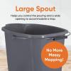 imageSuperio Plastic Bucket with Grip Handle 16 Liter Large Spout Cleaning Pail Grey Heavy Duty Bucket Home Floor Mopping Bath Car Wash Bowls for Camping FishingGray