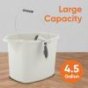 imageSuperio Plastic Bucket with Grip Handle 16 Liter Large Spout Cleaning Pail Grey Heavy Duty Bucket Home Floor Mopping Bath Car Wash Bowls for Camping FishingSoft Grey