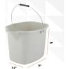 imageSuperio Plastic Bucket with Grip Handle 16 Liter Large Spout Cleaning Pail Grey Heavy Duty Bucket Home Floor Mopping Bath Car Wash Bowls for Camping FishingSoft Grey