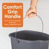 imageSuperio Plastic Bucket with Grip Handle 16 Liter Large Spout Cleaning Pail Grey Heavy Duty Bucket Home Floor Mopping Bath Car Wash Bowls for Camping FishingGray