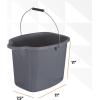 imageSuperio Plastic Bucket with Grip Handle 16 Liter Large Spout Cleaning Pail Grey Heavy Duty Bucket Home Floor Mopping Bath Car Wash Bowls for Camping FishingGray