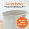 imageSuperio Plastic Bucket with Grip Handle 16 Liter Large Spout Cleaning Pail Grey Heavy Duty Bucket Home Floor Mopping Bath Car Wash Bowls for Camping FishingSoft Grey
