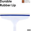imageSuperio Rubber Squeegee Streak Free All Purpose Window Squeegee Comfort Grip Handle and Hanging Hook Grey 6 InchBlue