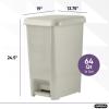 imageSuperio Slim Pedal Trash Can 16 Qt Soft Beige16 Gallon