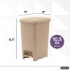 imageSuperio Slim Step On Trash Can Beige Waste Bin with Foot Pedal Lid 26 Liter Kitchen Under Desk Office Bedroom Bathroom 1 4 Gallon25 Gallon