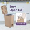 imageSuperio Slim Step On Trash Can Beige Waste Bin with Foot Pedal Lid 26 Liter Kitchen Under Desk Office Bedroom Bathroom 1 4 Gallon25 Gallon