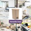 imageSuperio Slim Step On Trash Can Beige Waste Bin with Foot Pedal Lid 26 Liter Kitchen Under Desk Office Bedroom Bathroom 1 4 Gallon25 Gallon