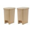 imageSuperio Slim Step On Trash Can Beige Waste Bin with Foot Pedal Lid 26 Liter Kitchen Under Desk Office Bedroom Bathroom 1 4 Gallon4 Gallon