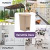 imageSuperio Slim Step On Trash Can Beige Waste Bin with Foot Pedal Lid 26 Liter Kitchen Under Desk Office Bedroom Bathroom 1 4 Gallon4 Gallon