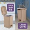 imageSuperio Slim Step On Trash Can Beige Waste Bin with Foot Pedal Lid 26 Liter Kitchen Under Desk Office Bedroom Bathroom 1 4 Gallon4 Gallon
