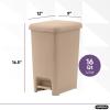 imageSuperio Slim Step On Trash Can Beige Waste Bin with Foot Pedal Lid 26 Liter Kitchen Under Desk Office Bedroom Bathroom 1 4 Gallon4 Gallon