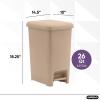 imageSuperio Slim Step On Trash Can Beige Waste Bin with Foot Pedal Lid 26 Liter Kitchen Under Desk Office Bedroom Bathroom 1 4 Gallon65 Gallon