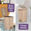 imageSuperio Slim Step On Trash Can Beige Waste Bin with Foot Pedal Lid 26 Liter Kitchen Under Desk Office Bedroom Bathroom 1 4 Gallon65 Gallon
