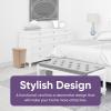 imageSuperio Slim Step On Trash Can Beige Waste Bin with Foot Pedal Lid 26 Liter Kitchen Under Desk Office Bedroom Bathroom 1 4 GallonBeige