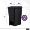 imageSuperio Slim Trash Can with Foot Pedal  105 Gallon StepOn Trash Can with Lid Large Plastic Garbage Can Trashcan for Bathroom Kitchen Office Bedroom Dorm Room Patio  BlackBlack