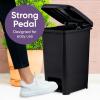 imageSuperio Slim Trash Can with Foot Pedal  105 Gallon StepOn Trash Can with Lid Large Plastic Garbage Can Trashcan for Bathroom Kitchen Office Bedroom Dorm Room Patio  BlackBlack