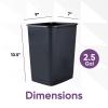 imageSuperio Small 25 Gallon Plastic Trash Can Waste Bin for Under Desk Office Bedroom Bathroom 10 Qt White Smoke4  Grey