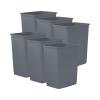 imageSuperio Small 25 Gallon Plastic Trash Can Waste Bin for Under Desk Office Bedroom Bathroom 10 Qt White Smoke4  Grey