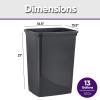 imageSuperio Small 25 Gallon Plastic Trash Can Waste Bin for Under Desk Office Bedroom Bathroom 10 Qt White Smoke4  Grey
