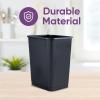 imageSuperio Small 25 Gallon Plastic Trash Can Waste Bin for Under Desk Office Bedroom Bathroom 10 Qt White Smoke4  Grey