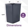 imageSuperio Small 25 Gallon Plastic Trash Can Waste Bin for Under Desk Office Bedroom Bathroom 10 Qt White Smoke4  Grey