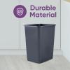 imageSuperio Small 25 Gallon Plastic Trash Can Waste Bin for Under Desk Office Bedroom Bathroom 10 Qt White Smoke4  Grey