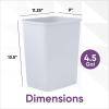 imageSuperio Small 25 Gallon Plastic Trash Can Waste Bin for Under Desk Office Bedroom Bathroom 10 Qt White Smoke4  Smoke
