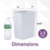 imageSuperio Small 25 Gallon Plastic Trash Can Waste Bin for Under Desk Office Bedroom Bathroom 10 Qt White Smoke6  Smoke