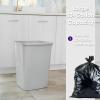 imageSuperio Small 25 Gallon Plastic Trash Can Waste Bin for Under Desk Office Bedroom Bathroom 10 Qt White SmokeSmoke