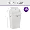 imageSuperio Small 25 Gallon Plastic Trash Can with Swing Top Lid Compact Slim Waste Bin for Under Desk Office Bedroom Bathroom Dorm Room 10 Qt Portable Garbage Can White13 Gallon