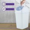 imageSuperio Small 25 Gallon Plastic Trash Can with Swing Top Lid Compact Slim Waste Bin for Under Desk Office Bedroom Bathroom Dorm Room 10 Qt Portable Garbage Can White9 Gallon
