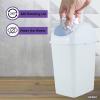 imageSuperio Small 25 Gallon Plastic Trash Can with Swing Top Lid Compact Slim Waste Bin for Under Desk Office Bedroom Bathroom Dorm Room 10 Qt Portable Garbage Can White125 Gallon