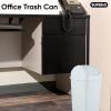 imageSuperio Small 25 Gallon Plastic Trash Can with Swing Top Lid Compact Slim Waste Bin for Under Desk Office Bedroom Bathroom Dorm Room 10 Qt Portable Garbage Can White25 Gallon